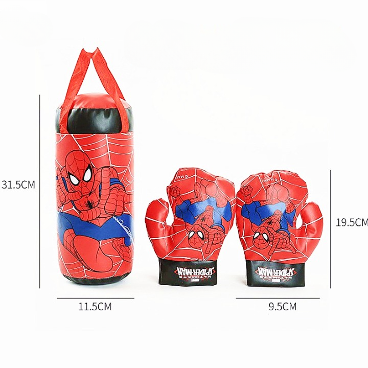 Brinquedo Boxe Luvas e Saco de Pancadas Homem Aranha