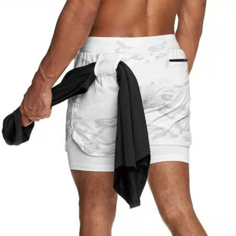 Bermuda Shorts Masculina Corrida Running 2 em 1 Secagem Fácil